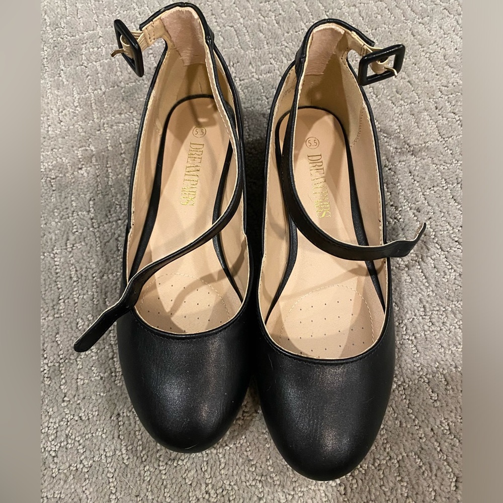 Dream Pairs Revona Low Wedge Ankle Strap Flats